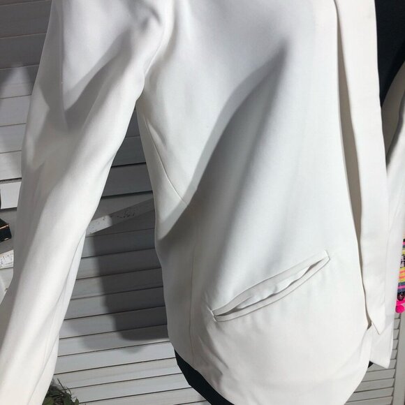 Bless The Mess Structured Blazer Artisan Neon Embellished Cuffs White sz M 38 - Picture 7 of 12